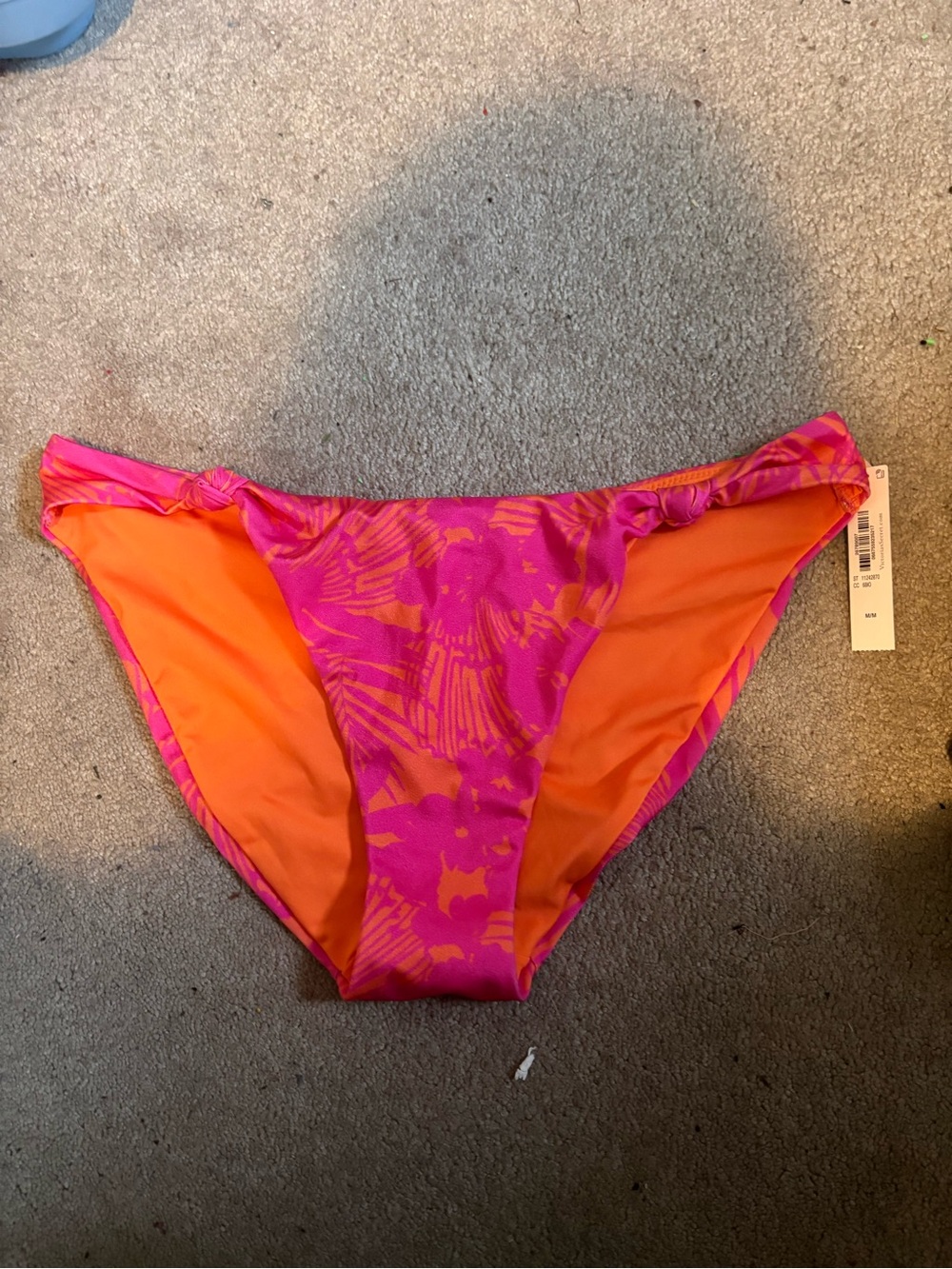 Victoria's Secret Hot Pink and Bright Orange Bikini Bottoms